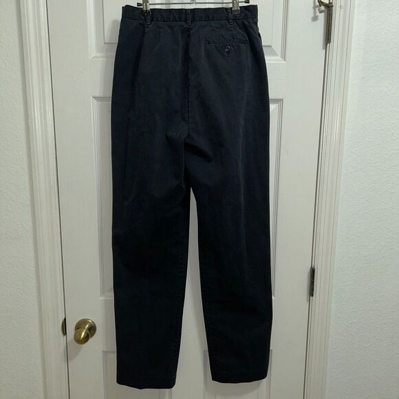 Land's End Women's Pants Straight Wide Leg Size 28 (8T) Navy Blue Casual - Picture 5 of 6